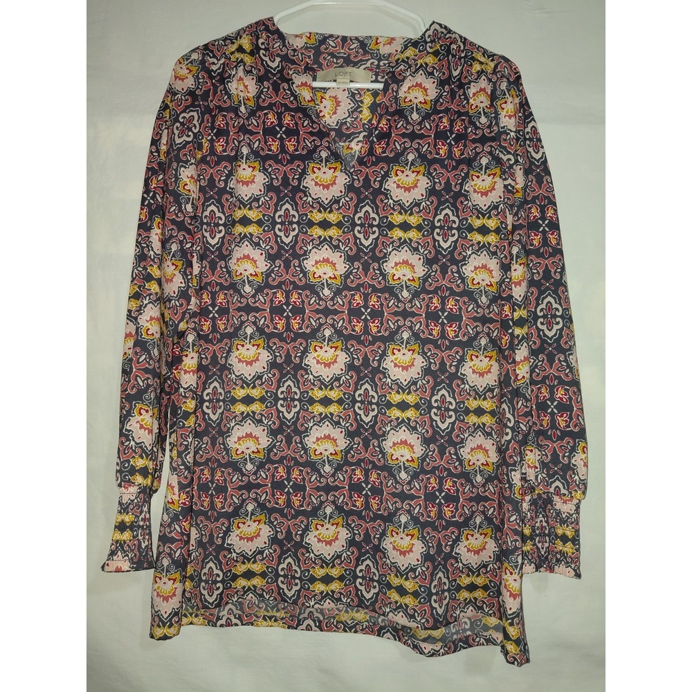 Loft Womans Bohemian Long Sleeve Top Blose Dressy Size XS Free Shipping!